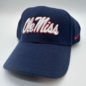 Ole Miss Mississippi Hat  Adjustable Team Nike Swoosh Rebels Strap Back New